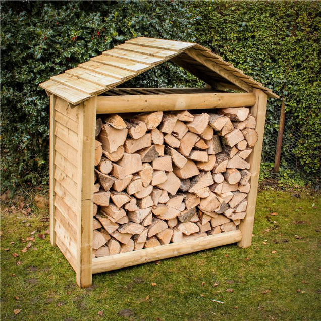 Order a Our apex log stores offer a great amount of storage space with a stylish design. Not only does it offer huge storage space, the half-round logs top off a great looking item, that is sure to be a stand-out feature in any garden. Each log store is crafted from fully pressure treated timber, meaning you will get the best of quality, with incredible durability.